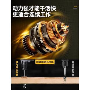 电钻电动螺丝刀家用冲击手电转工具小钢炮 得力无刷锂电手钻充电式