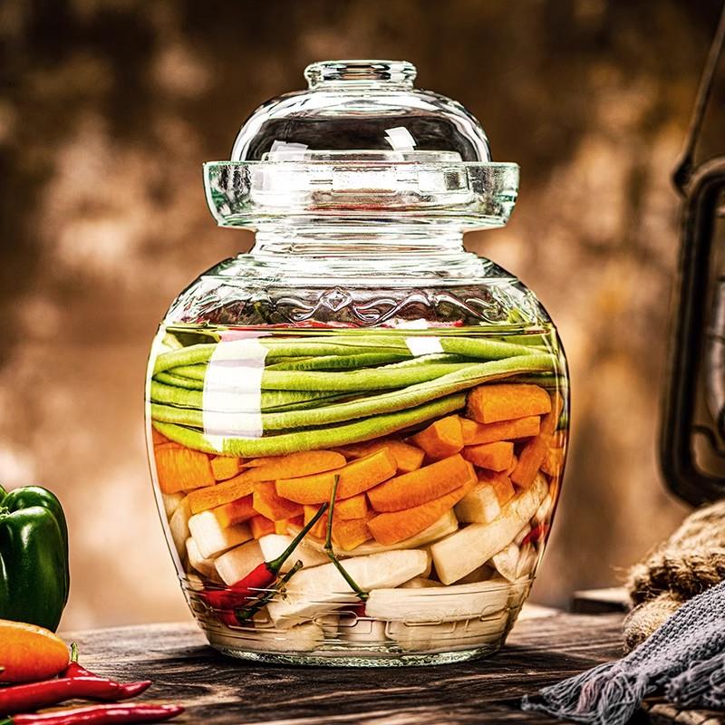 加厚泡菜坛子玻璃密封罐家用食品级咸菜酸菜缸腌菜罐四川泡菜坛
