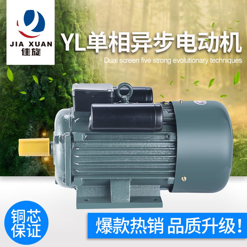 单相马达0.75/1.1/1.5/2.2/3/4KW千瓦家用两相220V小型异步马达
