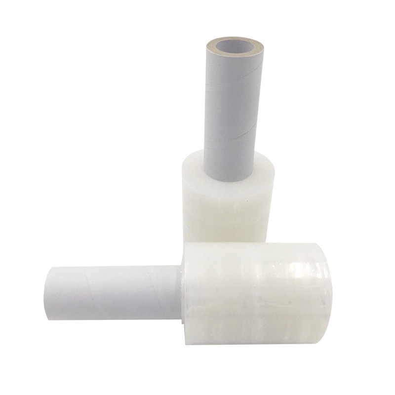 带柄缠绕膜pe小卷缠绕膜10cm手柄包装膜防水膜拉伸膜带手柄打包膜