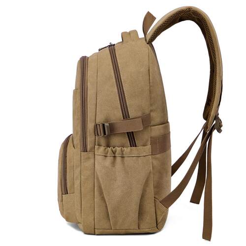 复古大容量帆布双肩包男女旅游通勤背包商务16电脑包校园学生书包