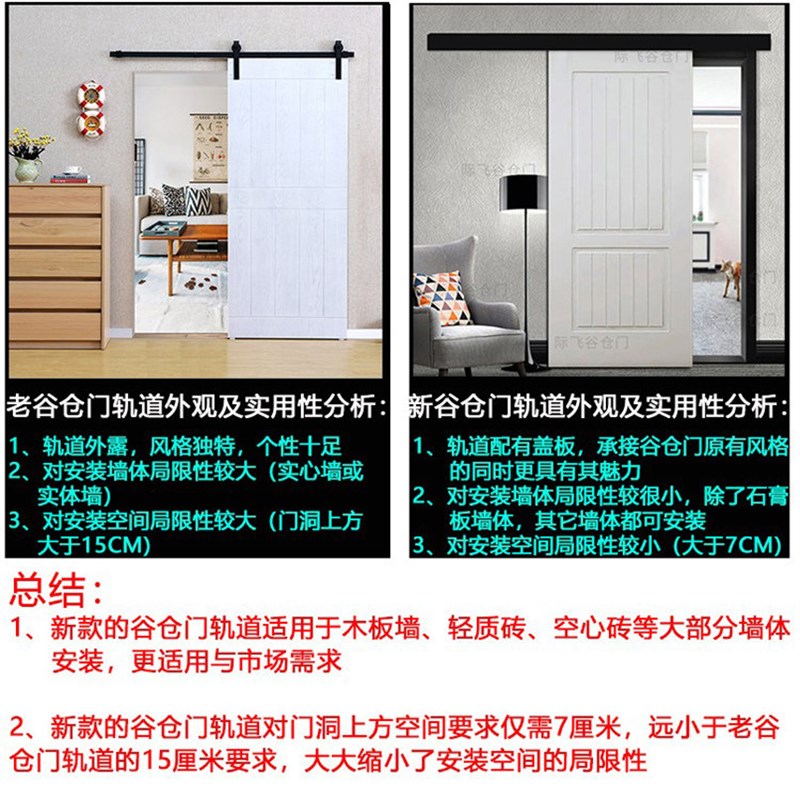 新型谷仓门吊轮隐藏式导轨谷仓门轨道拉门吊轮移门五金配件滑轨