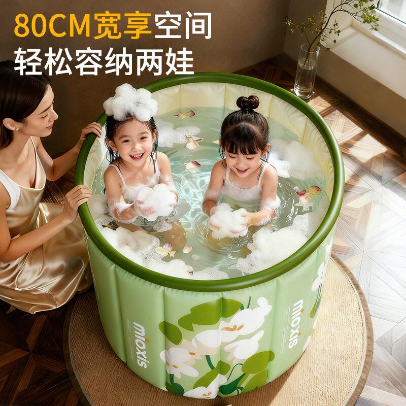 婴儿折叠泡澡桶新生宝宝幼儿童小孩子洗澡盆专用游泳桶沐浴桶家用