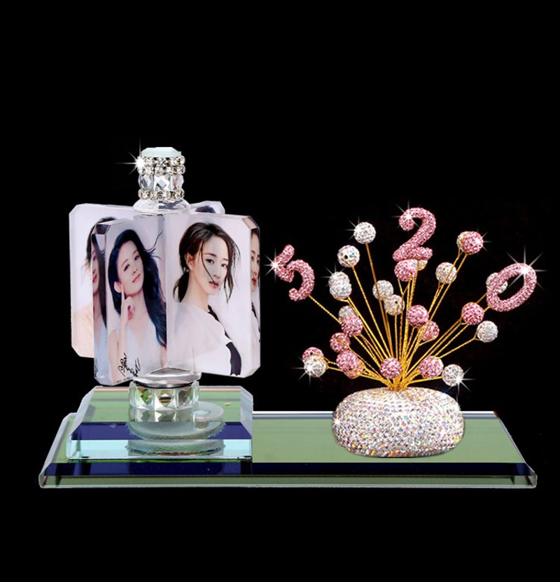 汽车摆件照片定制车载香水座高档大气女神款车内装饰品个性diy