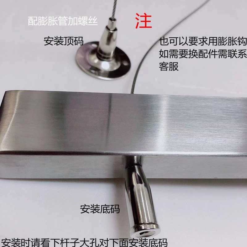 服装店吊架不锈钢拉丝银色方管挂衣杆女装橱窗陈列货架悬挂展示架