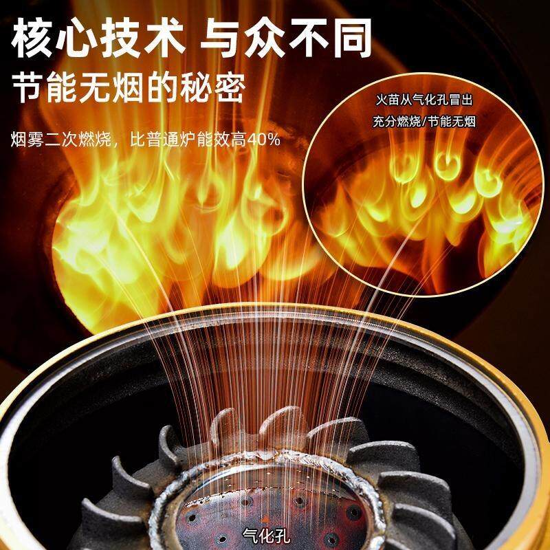 湖北烤火炉子带的餐桌吃饭烤火一体桌柴煤两用下排走烟管柴地火炉