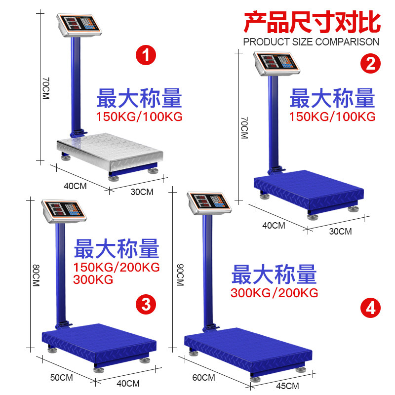 2023新款电子秤市斤商用台秤体重秤100kg150公斤300公斤称计价秤