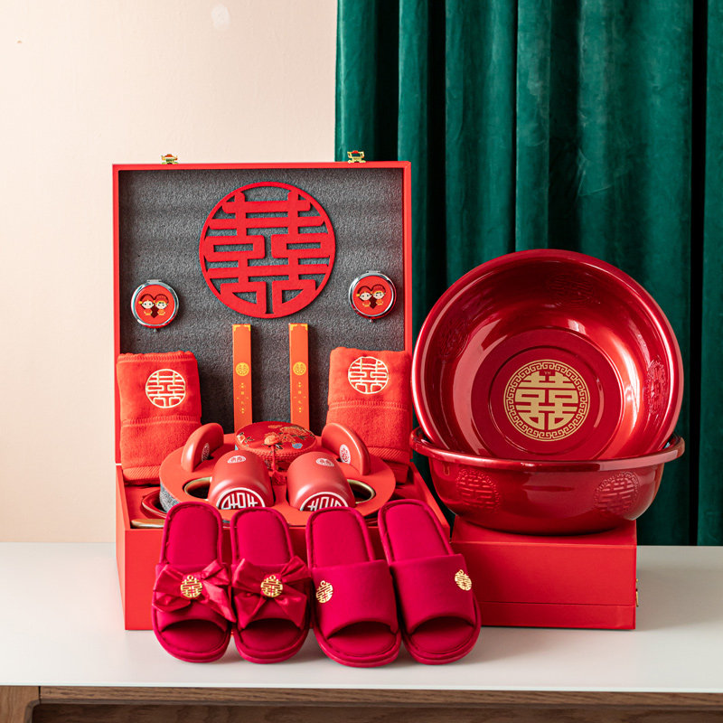陪嫁套装结婚用品大全女方陪嫁物品聚宝喜盆陶瓷礼品高档婚庆礼盒