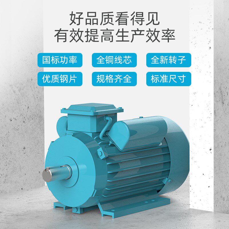 550W单相电机220V两相0.55KW千瓦家用电全铜异步电动机马达小型