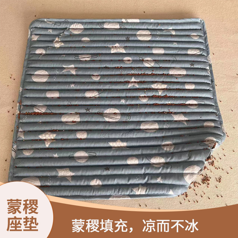 蒙稷红黍子座椅垫凉感透气植物填充外套可拆洗夏季办公室餐椅车用