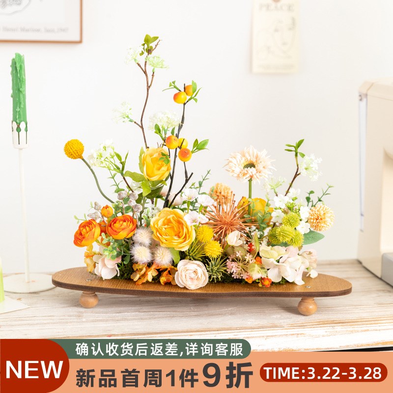阿楹 高端轻奢仿真绿植造景室内客厅入户电视柜假花盆栽装饰摆件