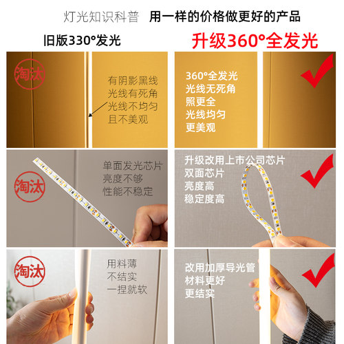 立式卧室落地灯超亮极简墙角灯客厅轻奢落地台灯床头灯LEDins氛围