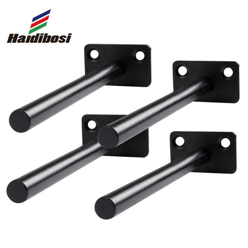 黑色暗藏层板托12厘圆形暗装墙上支架托架隐形隔板托固定浮动支架