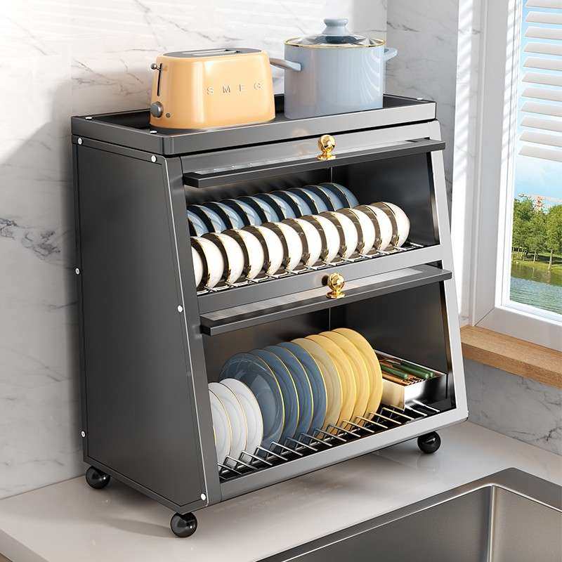 厨房台面碗柜放家双层筷置物架架防尘碗收纳架碗碟盘用ltao1022带,厨房/烹饪用具,抹布架/厨房清洁收纳架,淘宝优惠券,粉丝福利购,淘宝优惠卷