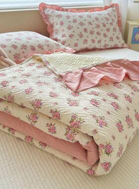 类小清新夹床盖单件榻榻米炕盖防54626滑绗缝床款三单件套四季棉