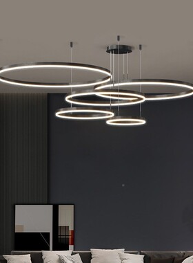 客厅吊奢2灯现代简约气大卧室极简圆环大厅灯具XL-D0250206年新款