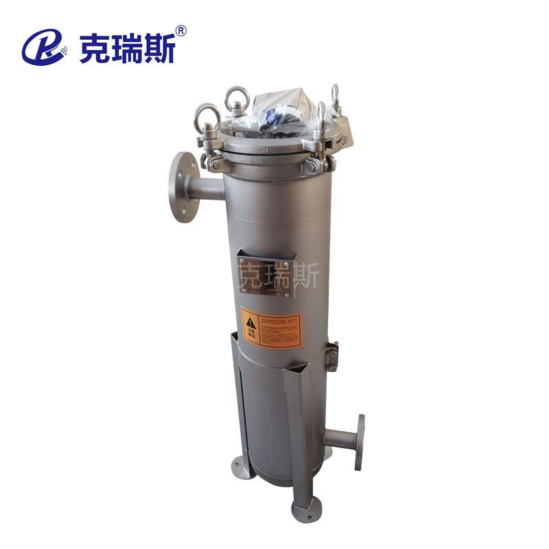 克瑞斯侧入式平盖袋式过滤器单袋式不锈钢工业循环水冷却水过滤器