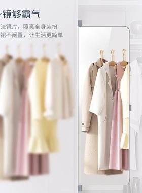 柜隐镜子内装形平开门拉镜衣内置旋UGD转推全身隐形折叠试衣镜