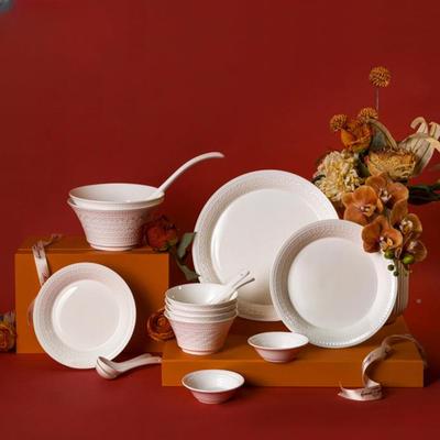 事用事如意骨瓷散件家大汤碗面碗饭碗鱼盘82224汤调盘羹汤勺