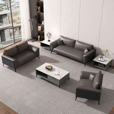 SPX3现发代简约办公皮质室沙茶几组合会客区务商洽谈公司接待三人