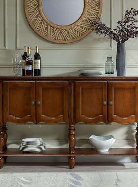 美式实木户玄入关柜法式风型复古小户客厅隔断柜靠墙中古BQU餐边