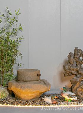 假山泉景观鱼落缸造32604景室阳台庭院酒店办公喷鱼池流水摆件循