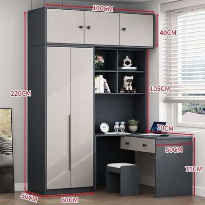 体一柜子白LZQ色转角电脑橱桌桌家用大容量衣柜简约现代书大衣小