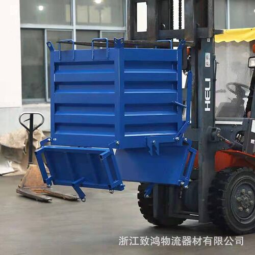工业料铁屑箱废COP料车箱铁屑翻斗车叉式倒箱排车屑废料铁板箱周