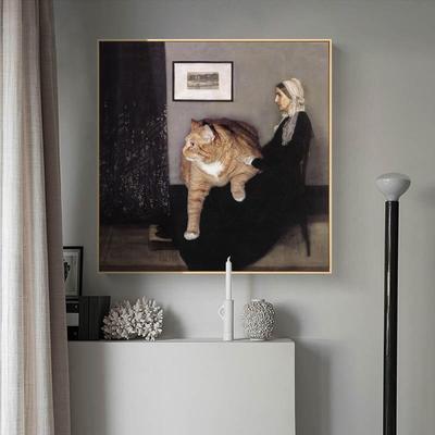 宠FMS20220美式小萌众艺挂画复古大装饰画样师板房餐厅壁画动物欧