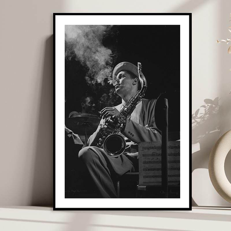 jazz 蓝调布鲁斯 爵士乐大师演奏家装饰画乐器店音乐酒吧会所挂画