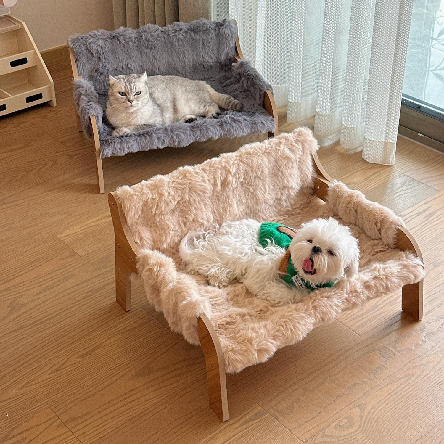 宠物毛绒沙发狗沙发猫沙发狗窝猫窝狗床秋冬保暖加绒小型犬窝