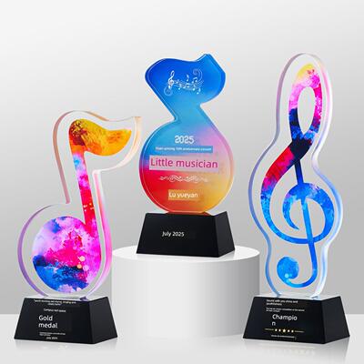 2025新款音乐音符话筒奖杯定制唱歌演讲主持人朗诵比赛好声音奖牌