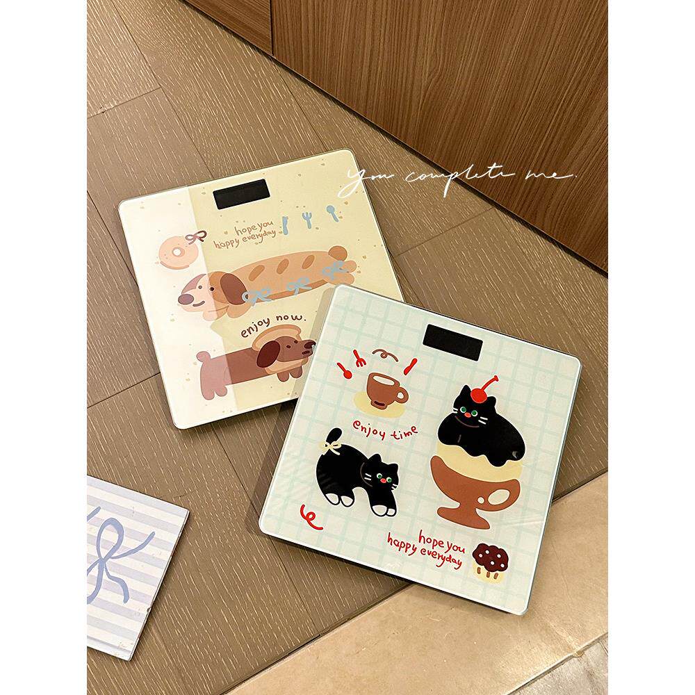 卡通可爱电子秤家用体重秤2025新款学生宿舍精准减肥专用充电款称