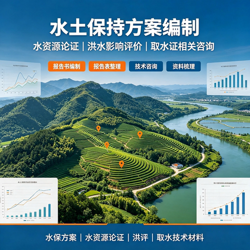 水土保持方案水保报告书水资源论证报告表洪水影响评价编制取水证