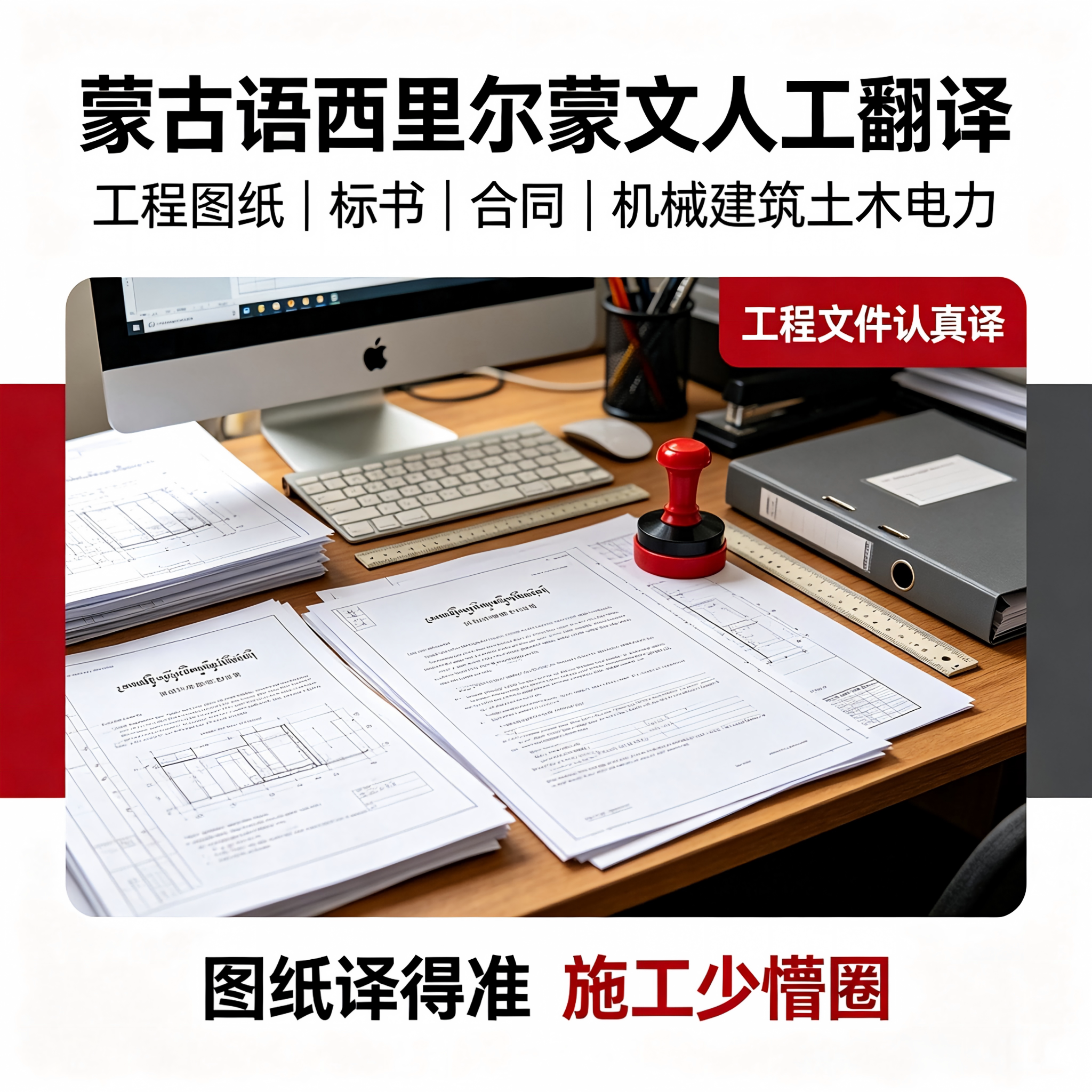 蒙古语西里尔蒙文人工翻译工程图纸标书合同机械建筑土木电力服务