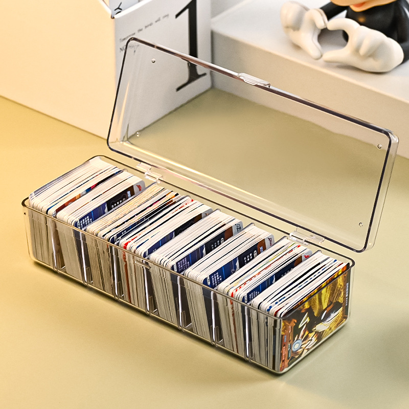 数据线收纳盒分格可拆卸大容量游戏卡片收纳盒透明桌面防尘整理盒