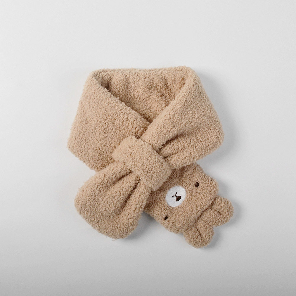 moinmlon冬季韩版新款儿童绒布围脖云朵绒宝宝保暖护脖防风围脖