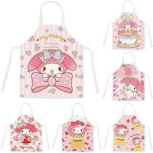上班女围腰工作服 大耳卡通狗挡水防污围裙女厨房做饭家用厨神无袖