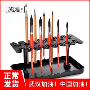 卡式画笔架油画水彩水粉笔架晾笔收纳桌面摆件展示架毛笔挂插笔架