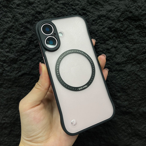 DGKAMEI适用于苹果16手机壳新款镜头全包轻薄防摔抗指纹iPhone16半包边高级半透磨砂简约外壳磁吸散热保护套