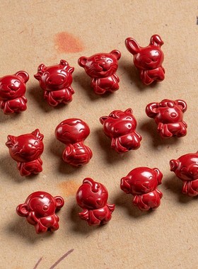 极速官方b朱砂生肖DIY散件吊坠手机链配件百搭紫金砂帝王本命年包