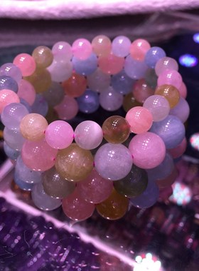 极速包邮 c摩根石手链女 天然摩根石手串冰透糖果色送闺蜜女生生