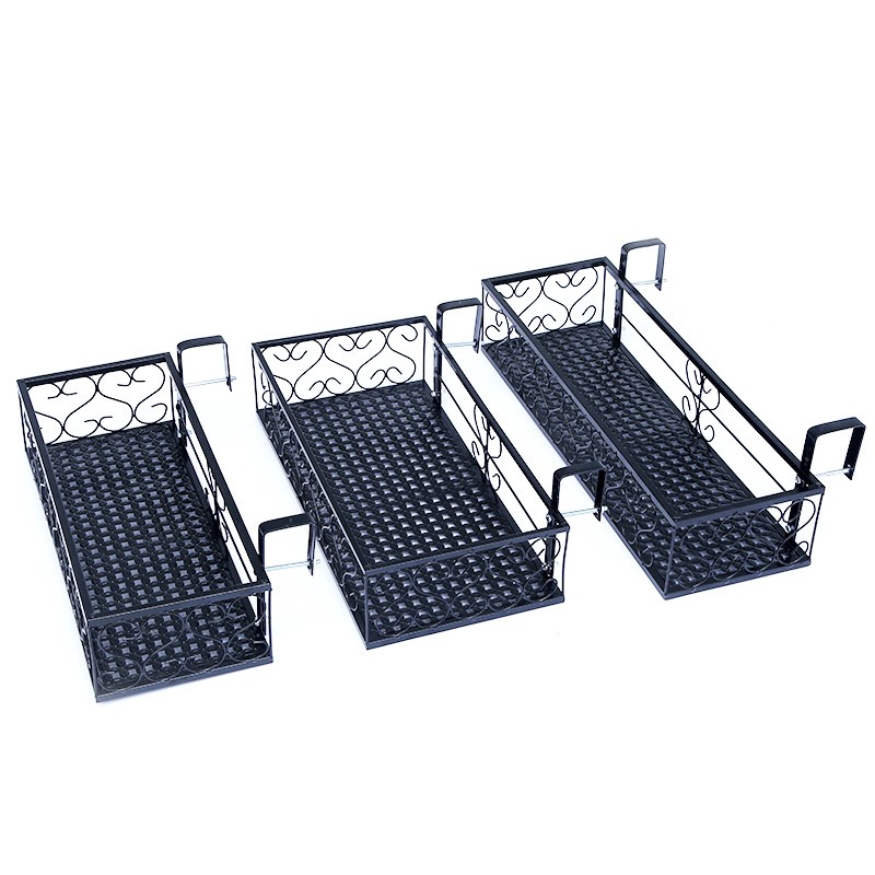 极速不锈钢花架悬挂铁o艺护栏花盆挂架多肉栏杆阳台室内窗台挂式