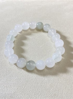极速实物b特别温润水透 天然天山翠圆珠款手链 女款玉石饰品礼物