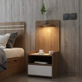 极速床头柜北欧简约 带灯床头柜创意多功能 N床旁边的小柜子床台