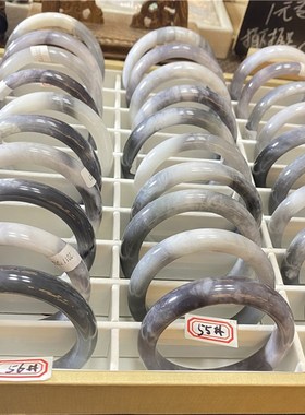 极速天然和田玉烟p紫俏色款手镯 女款玉镯饰品礼物