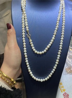 极速天然a淡水珍珠项链女款项链毛衣链女款珍珠饰品礼物珠宝
