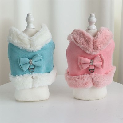 极速Cute Chihuahlua Yorkie Dog Cat Harness Leash Set Warm Wi