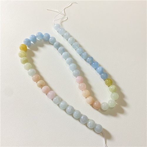 极速性价比d 天然摩根石圆珠渐变色款半成品 女款水晶手链饰品DIY