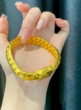 金包银三马鞭手链男女同款简约大气首饰送礼物来料可定制